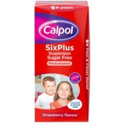 Calpol SixPlus Sugar Free Suspension 80ml - Strawberry