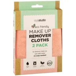 B&M Style Studio Make-Up Remover Cloths 2pk - Pink