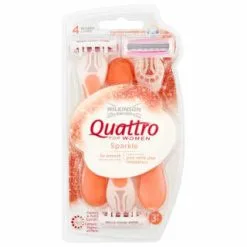 B&M Wilkinson Sword Quattro For Women Sparkle Razor 3pk