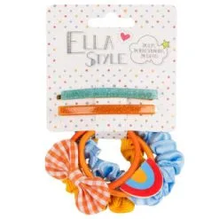 Ella Hair Ella Style Clips, Scrunchies & Elastics Set 6pk